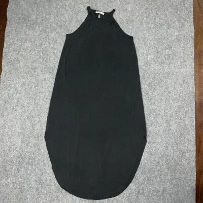 Vestido Double Zero Mujer Talla M Negro Cuello Alto Maxi Borde Crudo Cerradura Informal Foto 1 de 4