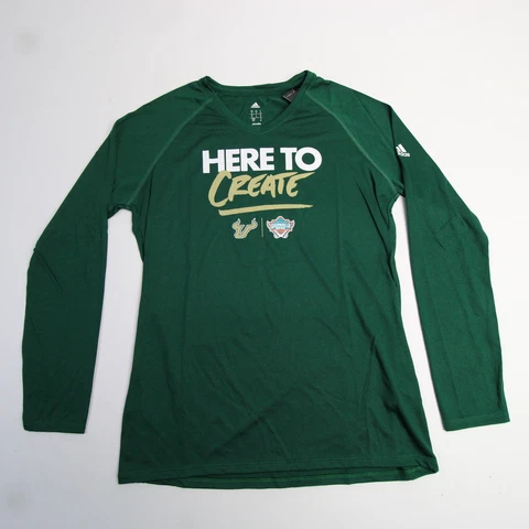 South Florida Bulls adidas Climalite Long Sleeve Shirt Women's Dark Green New Cover