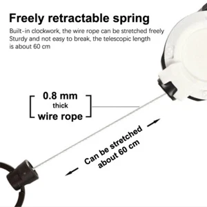 Anti-theft Metal Easy-to-pull Buckle Rope Elastic Keychain Anti Lost Key Ring - Picture 1 of 9