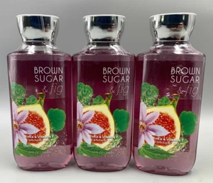 Bath & Body Works Brown Sugar & Fig Shower Gel Wash S/3 Full Sz #103 - Picture 1 of 3