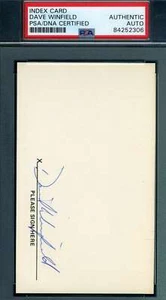 Dave Winfield PSA DNA Coa Autograph Hand Signed 1973 Rookie 3x5 Index Card - Picture 1 of 1