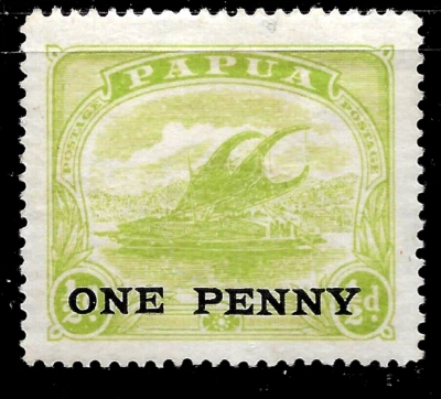 1911 PAPUA  SC#74  MLH OG VF LAKATOI Sailing/SHIP - Image 1 of 2