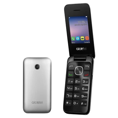 Alcatel 20.51X Flip Fold - Mobile Phone (Unlocked) 2051X Large Keypad Silver - Image 1 of 4
