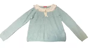 maglione vintage y2k pelliccia colletto ciquette manica lunga camicia top M kawaii lolita - Foto 1 di 4