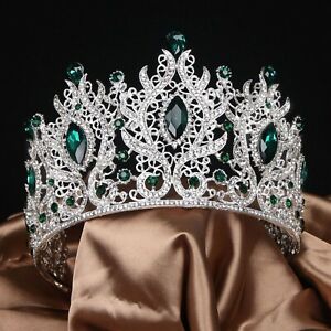 7.2cm Tall Crystal Tiara Crown Wedding Bridal Queen Princess Prom 2 Colors