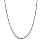 Sterling Silver 2.5mm Two Tone Rose Vermeil Diamond Cut Rope Chain 18" - 24"