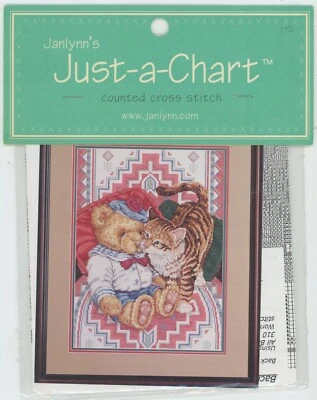 Janlynn Just A Chart American Indian Tabby Cross Stitch Pattern with Aida Fabric - Image 1 of 3