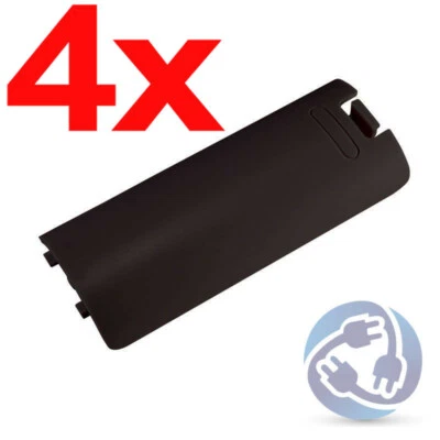 4x Cubierta de batería de repuesto para mando inalámbrico Wii negro Foto 1 de 4