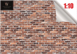 1:10 Maßstab Garage Stein Wand - Selbstklebend Blätter Design 3 - Picture 1 of 5