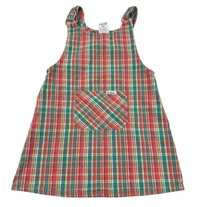 Vintage OshKosh B'gosh Plaid Jumper Dress Girls Size 5 - Picture 1 of 5