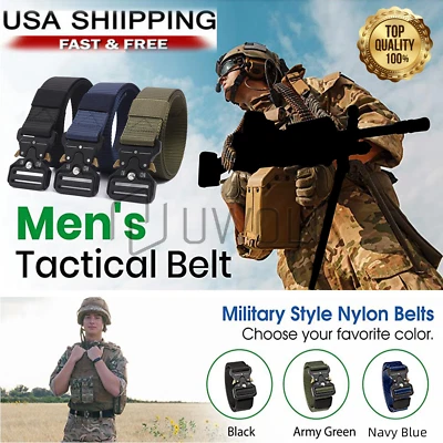 Cinturones tácticos militares para hombre ejército ajustable liberación rápida cintura leva hebilla Foto 1 de 4