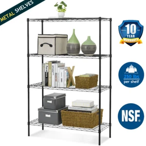 Estantería de alambre de 4 niveles NSF 1000Lbs Estantes de capacidad Bastidor de almacenamiento de metal ajustable - Imagen 1 de 7