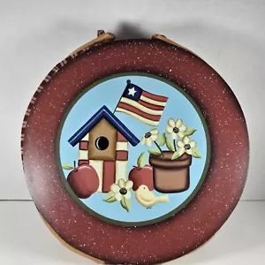 Hard Covered Patriotic U.S.A. Hand Woven Basket Multi color - Picture 1 of 5