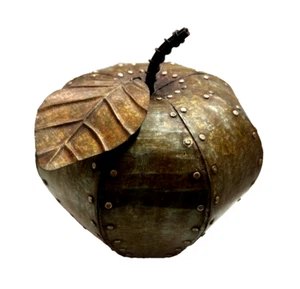 Apple fruit Sculpture Riveted galvanized Metal Fall Home decor - Picture 1 of 7