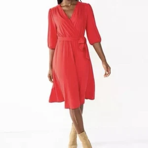 NWT DRAPER JAMES RSVP Jersey Knit Belted Faux Wrap Dress—SZ. Medium - Picture 1 of 20