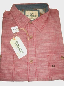 Mens  Big & Tall Shirt Size XLT Biking Red  Outdoor Life NEW - Picture 1 of 2