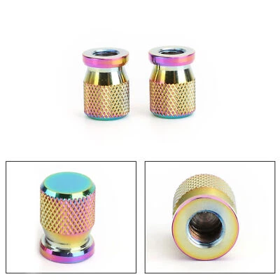 2pcs CNC Burnt Titan-color Motorcycle Tire Valve Cap Cover Wheel Decoration E6 - Image 1 of 4