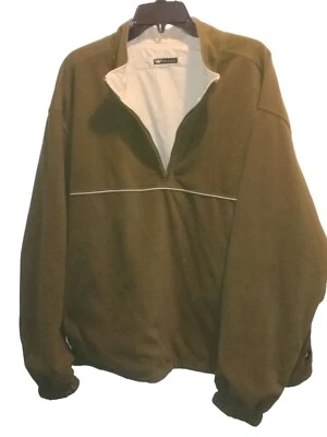 Wedge Golf & Beyond Reversible Pullover 1/4 Zip Olive Green & Tan Men’s Size XL - Imagem 1 de 4