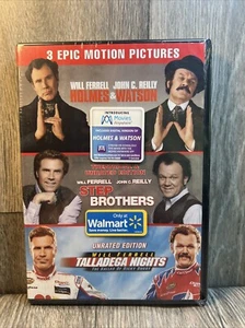 3 Movies Holmes and Watson / Step Brothers / Talladega Nights DVD New Sealed - Picture 1 of 4