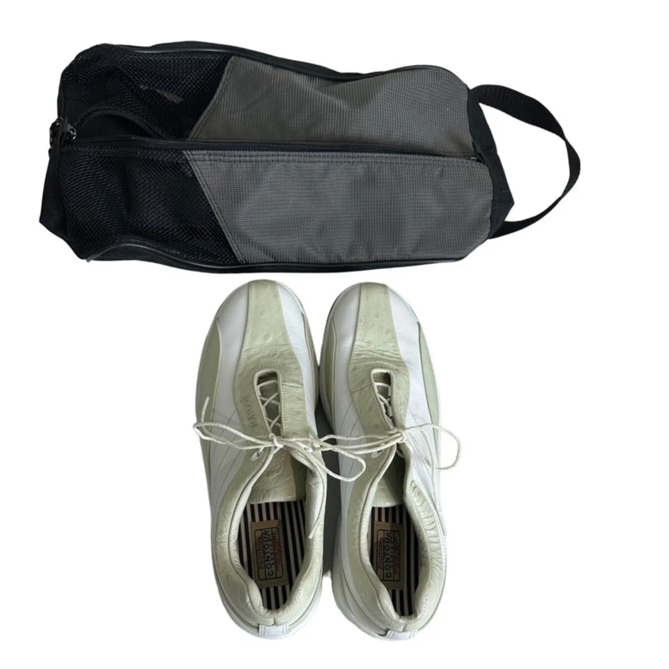 Zapatos de golf FootJoy para mujer talla 9,5 beige blanco con estuche - Nuevos Foto 1 de 4