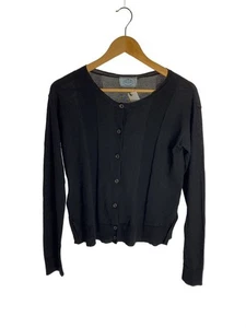 PRADA Cardigan (thin) 40 Wool BLK Plain ※considered condition Used - Picture 1 of 9
