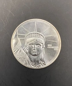 🗽1986 Vintage ENGELHARD MTB Liberty Trade 1oz Silver Round 5K MINTED Centennial - Picture 1 of 7