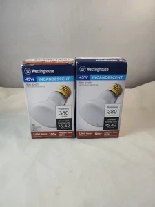 2PK Westinghouse Reflector Incandescente Inundación 45W 120V E26 R20 Spot Bombillas - Imagen 1 de 4
