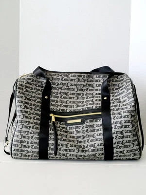 Juicy Couture Weekender Bag All Over Logo Print Gold Harware Duffle Bag - Image 1 of 4