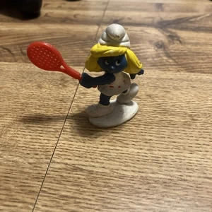 20135 Tennis Schlumpfine 2" Vintage 1981 Schlümpfe Figur Berrie Hong Kong - Bild 1 von 5