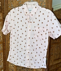 Goodfellow & Co Men Pina Colada Short Sleeve Button Up Shirt Size Medium Slim - Picture 1 of 7