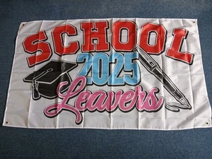 School Leavers 2025 Banner Flag 150x90cm & Wristband Class Of 25 Graduation - Picture 1 of 3