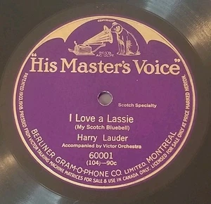 1910 I LOVE A LASSIE von Harry Lauder HMV Berliner Gram-O-Phone Co. MontrealCan. - Bild 1 von 11