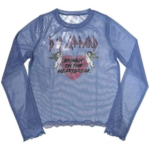 Def Leppard Bringin On The Heartbreak Long Sleeve Mesh Crop Top - Picture 1 of 3