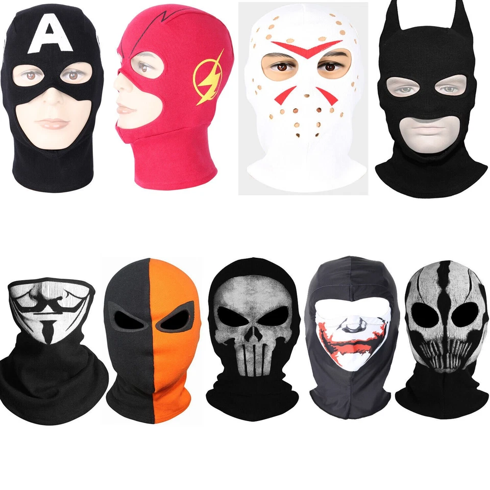 Halloween Fabric Mask Batman Captain Flash Friday the 13th COD Ghost Mask Helmet - Image 1 of 1