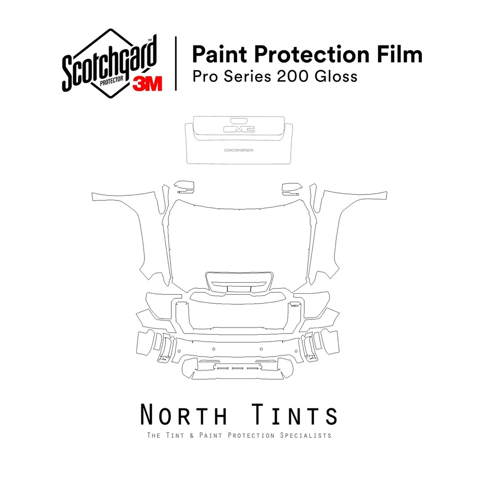 PreCut 3M PRO Series Paint Protection Film PPF for GMC Sierra 2500HD 2024-2025 - Image 1 of 1