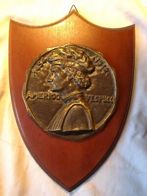 PRESTIGIOSO RARO   ' CREST ' :  ' AMERIGO VESPUCCI ( 1454 - 1512 ) '  !! - Immagine 1 di 4