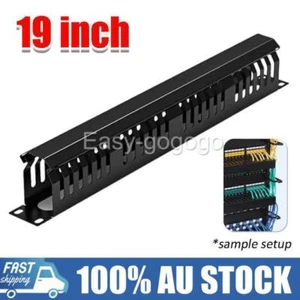 Cable Management with Metal Cover 1RU/1U Universal for 19 inch Data Rack Cabinet - Picture 1 of 10