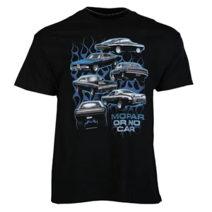 Mopar Or No Retro Classic Auto Car Cotton T-Shirt Black Official Licensed - Picture 1 of 2