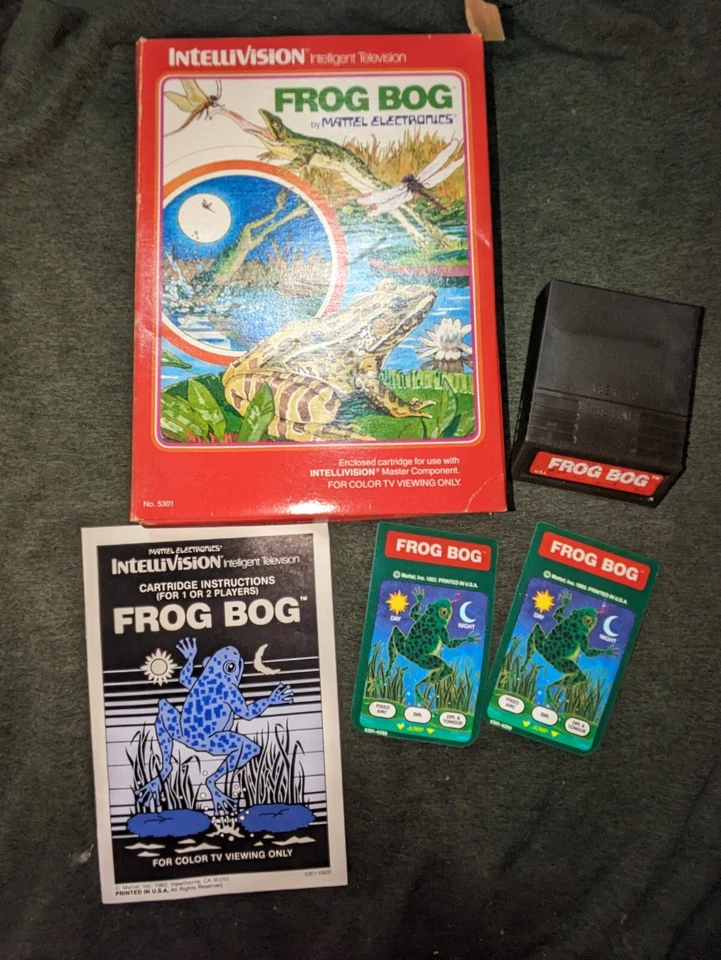 INTELLIVISION FROG BOG Boxed W/ Manual & 2 Overlays 1982 - Image 1 of 4
