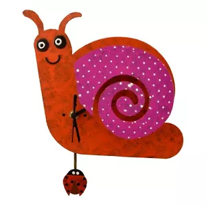 Oxidos Handmade Snail Clock with Lady Bug Swinging Pendulum - Picture 1 of 1
