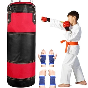 Heavy Boxing Bag Punching Bag Gloves Training MMA Taekwondo Workout Adult Kids - Picture 1 of 10