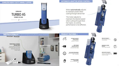 OSTER CORDLESS TURBO A5 3 - SPEED AKKU SCHERMASCHINE OHNE SCHERKOPF