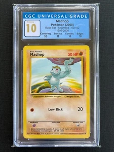CGC Pristine 10 Base Set 4th Print Machop #52 Unlimited Pokemon 1999-2000 - Picture 1 of 2