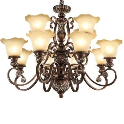 Retro Light Living Room Chandelier Vintage Villa Bedroom Pendant Lamp - Image 1 of 4