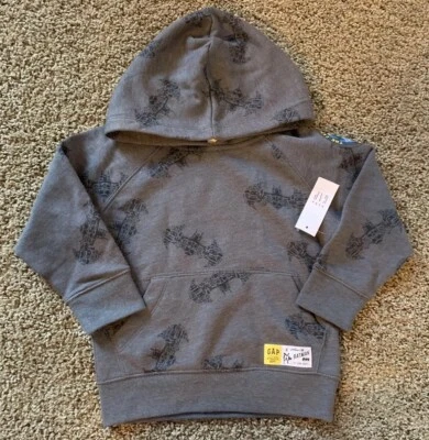 Batman GapKids Gray Boys Pullover Sweater Sz 2 Yrs 33-36 In 30-33 Lbs. RARE New - Image 1 of 4
