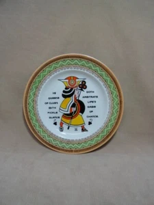 Wedgwood Queen of Clubs 1909 Augustus L Jansson Antique Playing Card Suit Plate - Picture 1 of 11