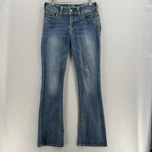 Silver Jeans Womens 28 x 34 Suki Mid Rise Medium Blue Stretch Denim - Picture 1 of 11
