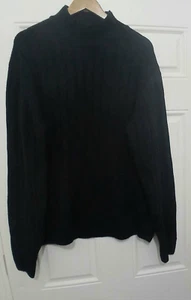 Saks fifth Ave mens xl made in England 100% cashmere sweater mockneck black - Picture 1 of 5