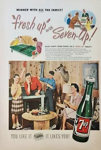 1948 7UP Vintage Print Ad Seven Up Fresh Up Winner With All The Family - Bild 1 von 1