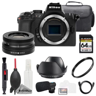 Nikon Z50 II + Z DX 16-50mm f/3.5-6.3 VR Lens + Mic + 64GB + Bag- Basic Kit